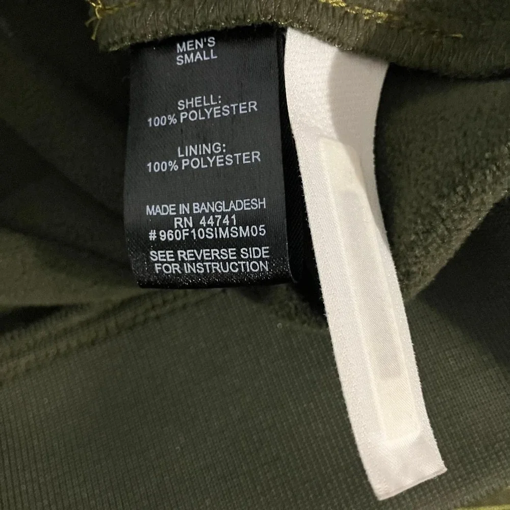 Sims Snowboarding Mens Small Full Zip Hoodie Striped Fleece Jacket Olive Green - Picture 9 of 10